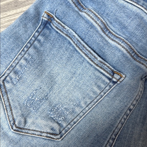 Risen High Waisted Denim Blue Women's Distressed Shorts Size M - Picture 7 of 7